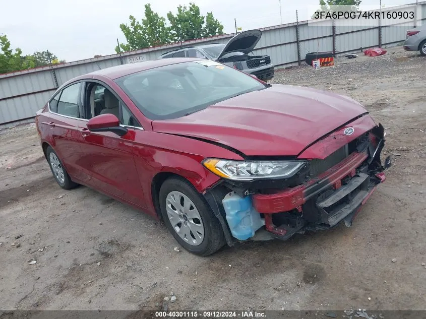 3FA6P0G74KR160903 2019 Ford Fusion S