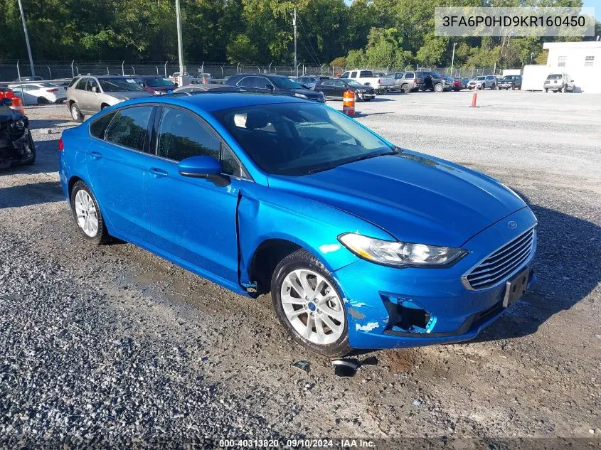 3FA6P0HD9KR160450 2019 Ford Fusion Se