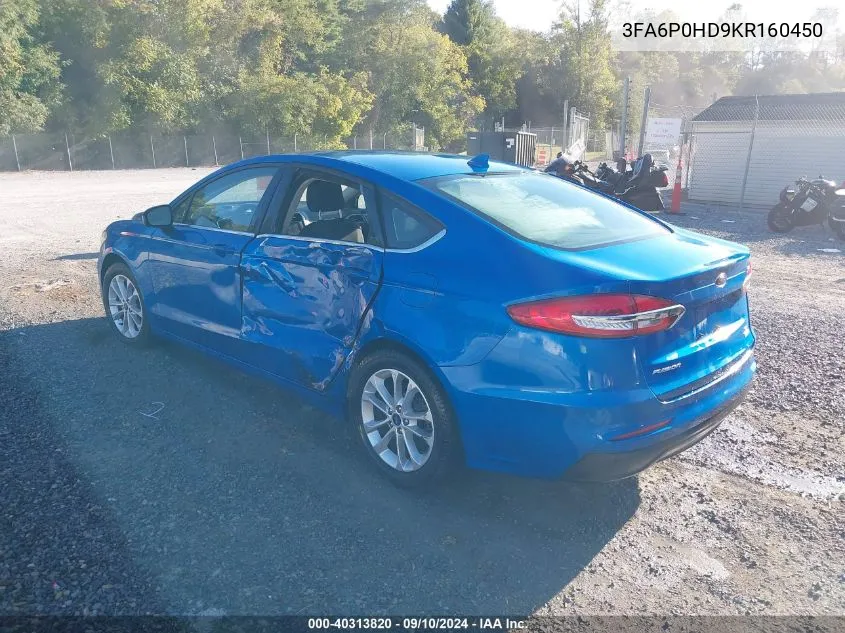 3FA6P0HD9KR160450 2019 Ford Fusion Se