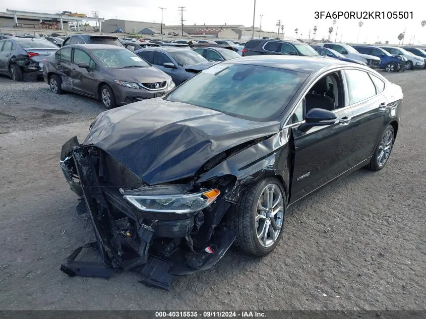 3FA6P0RU2KR105501 2019 Ford Fusion Titanium