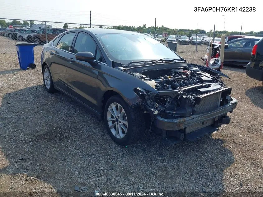 3FA6P0H76KR142238 2019 Ford Fusion Se