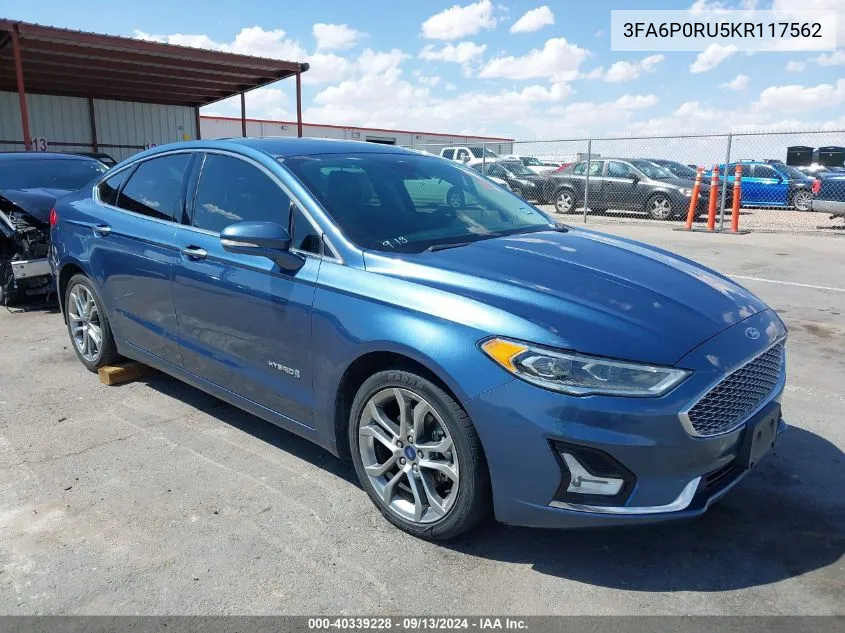 2019 Ford Fusion Titanium VIN: 3FA6P0RU5KR117562 Lot: 40339228