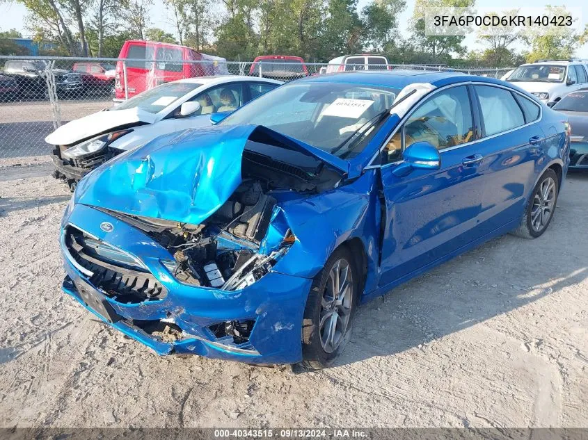 3FA6P0CD6KR140423 2019 Ford Fusion Sel