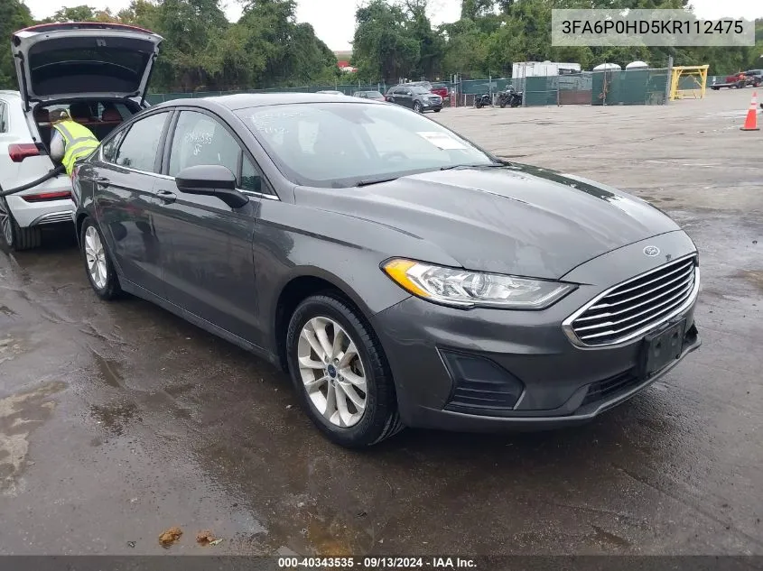 3FA6P0HD5KR112475 2019 Ford Fusion Se