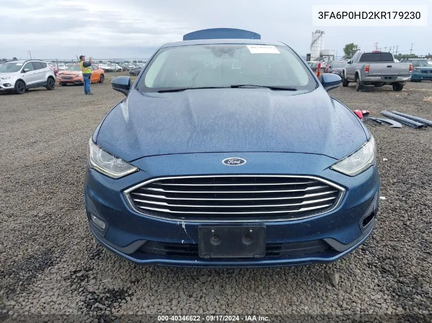 3FA6P0HD2KR179230 2019 Ford Fusion Se