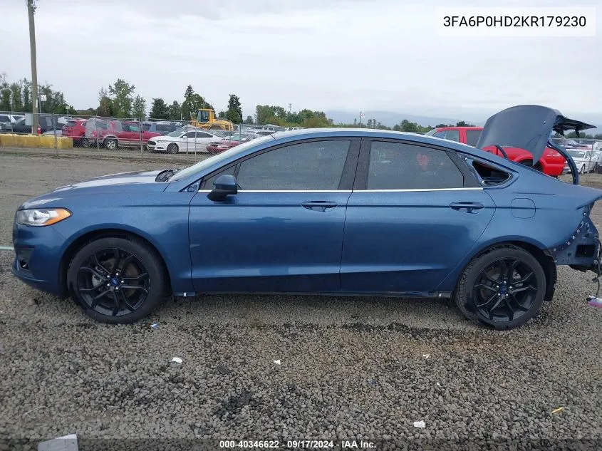 3FA6P0HD2KR179230 2019 Ford Fusion Se