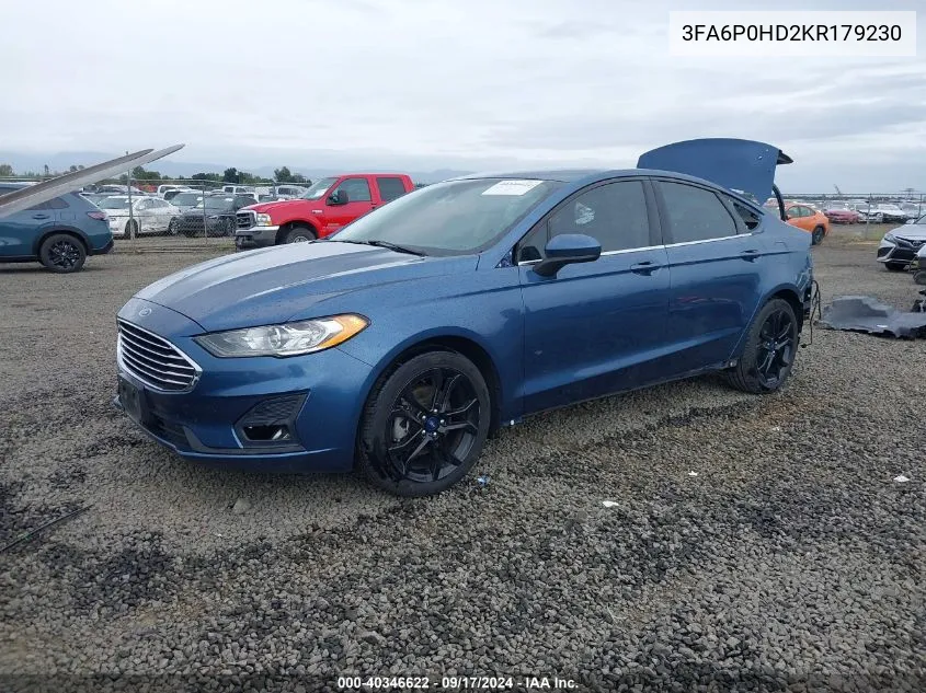 3FA6P0HD2KR179230 2019 Ford Fusion Se