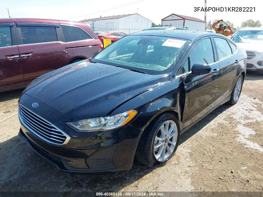 2019 Ford Fusion Se VIN: 3FA6P0HD1KR282221 Lot: 40365135