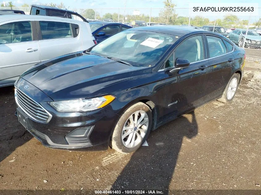 3FA6P0LU9KR255663 2019 Ford Fusion Hybrid Se