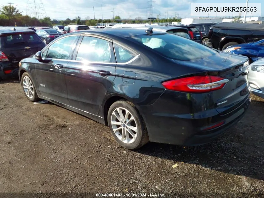 3FA6P0LU9KR255663 2019 Ford Fusion Hybrid Se