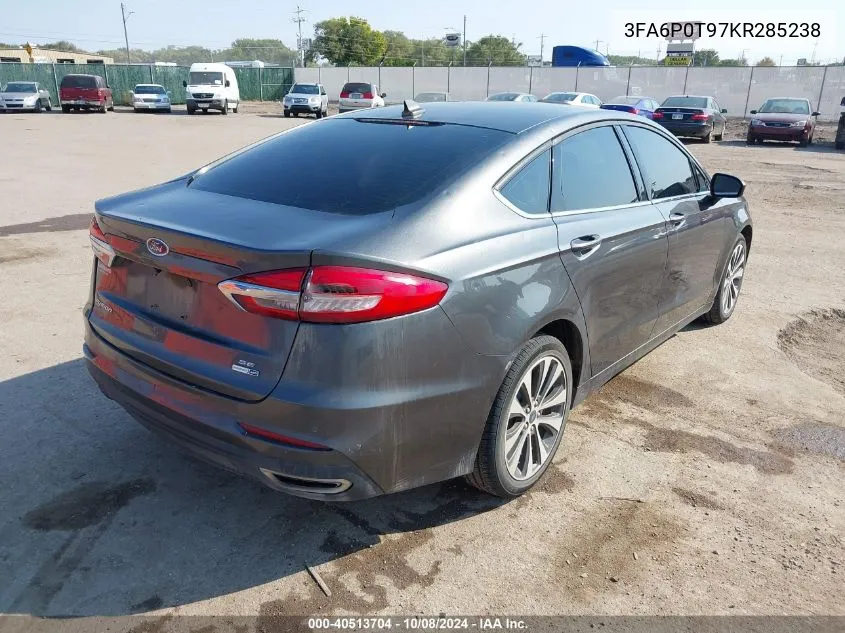 3FA6P0T97KR285238 2019 Ford Fusion Se