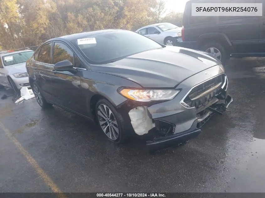 2019 Ford Fusion Se VIN: 3FA6P0T96KR254076 Lot: 40544277