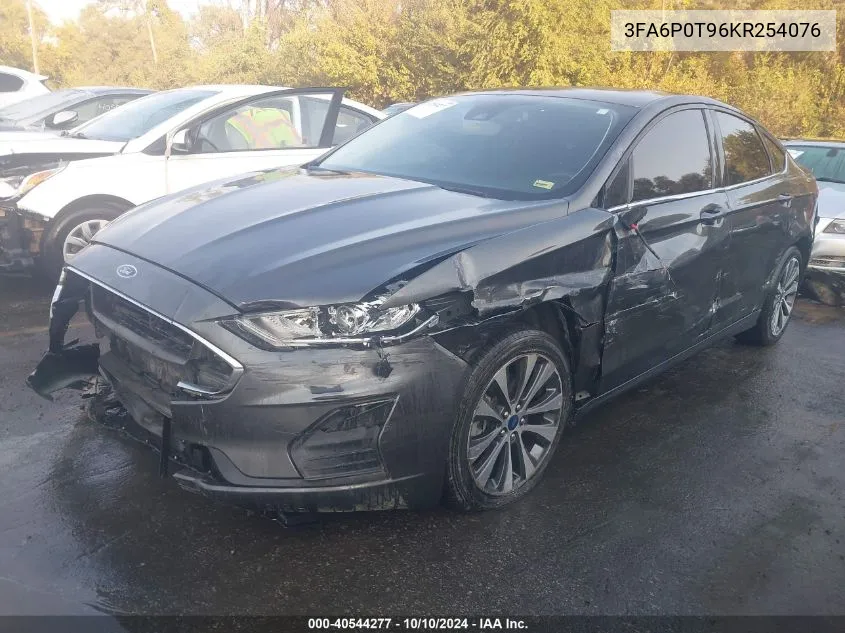 2019 Ford Fusion Se VIN: 3FA6P0T96KR254076 Lot: 40544277