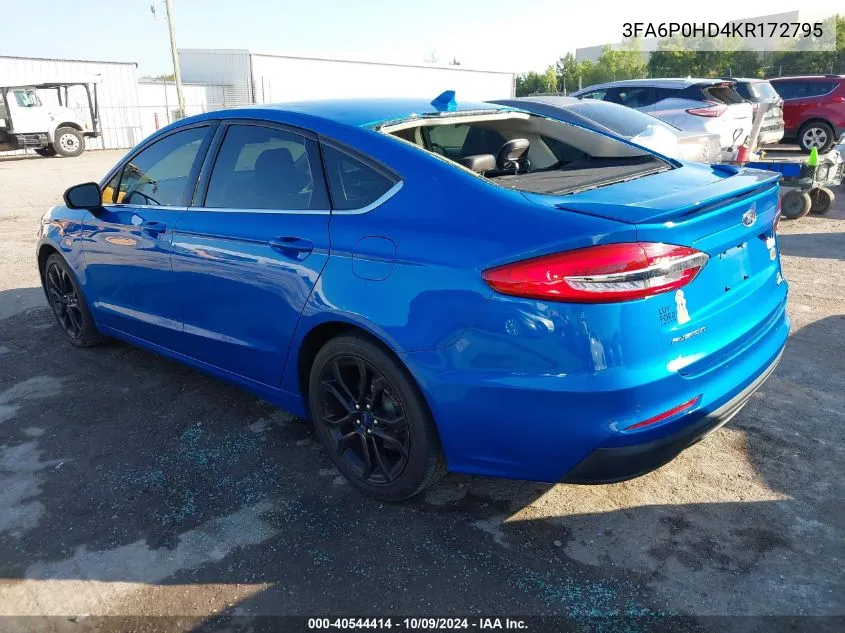 3FA6P0HD4KR172795 2019 Ford Fusion Se