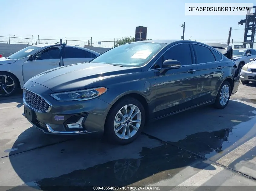 2019 Ford Fusion Energi Titanium VIN: 3FA6P0SU8KR174929 Lot: 40554820