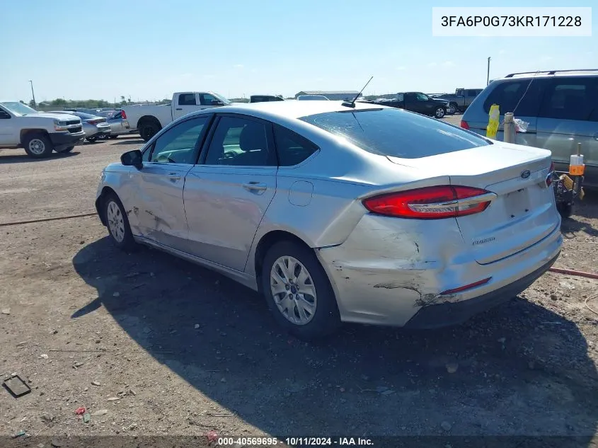 3FA6P0G73KR171228 2019 Ford Fusion S