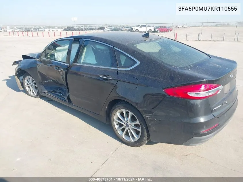 3FA6P0MU7KR110555 2019 Ford Fusion Sel