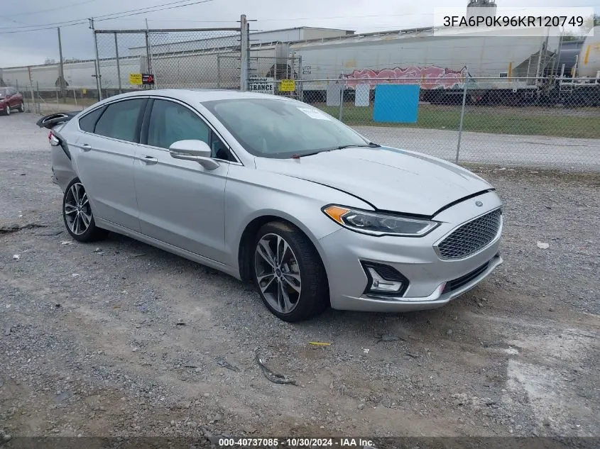 2019 Ford Fusion Titanium VIN: 3FA6P0K96KR120749 Lot: 40737085