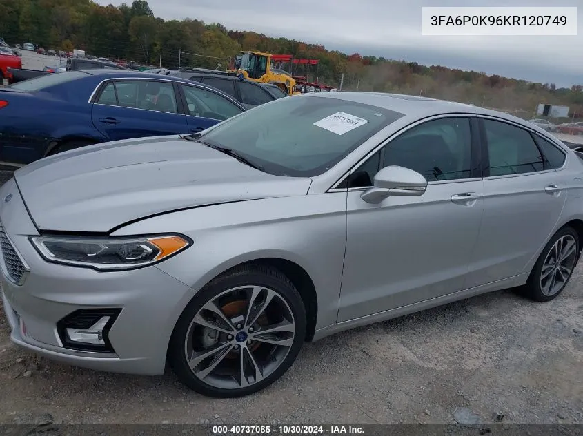 2019 Ford Fusion Titanium VIN: 3FA6P0K96KR120749 Lot: 40737085