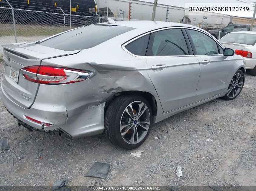 2019 Ford Fusion Titanium VIN: 3FA6P0K96KR120749 Lot: 40737085