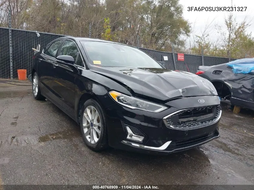 2019 Ford Fusion Energi Titanium VIN: 3FA6P0SU3KR231327 Lot: 40768909