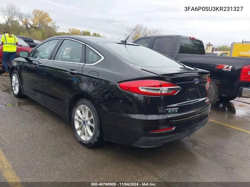 2019 Ford Fusion Energi Titanium VIN: 3FA6P0SU3KR231327 Lot: 40768909