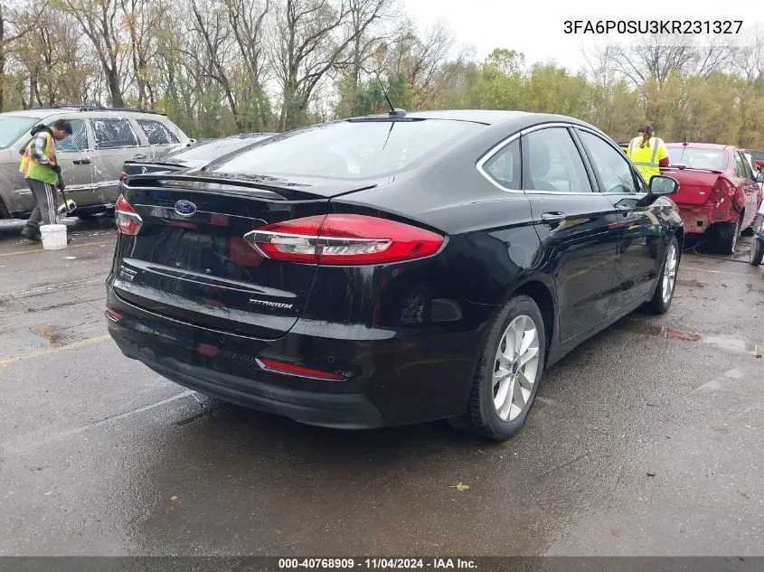 2019 Ford Fusion Energi Titanium VIN: 3FA6P0SU3KR231327 Lot: 40768909