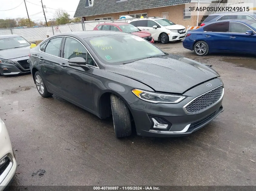 3FA6P0SUXKR249615 2019 Ford Fusion Energi Titanium