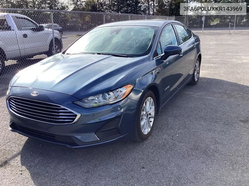 2019 Ford Fusion Se VIN: 3FA6P0LUXKR143969 Lot: 40825113