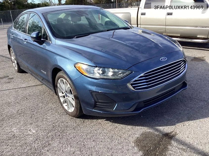 2019 Ford Fusion Se VIN: 3FA6P0LUXKR143969 Lot: 40825113