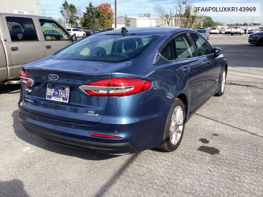 2019 Ford Fusion Se VIN: 3FA6P0LUXKR143969 Lot: 40825113