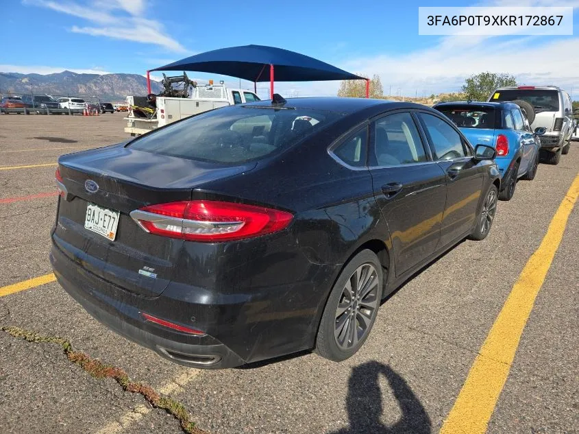 2019 Ford Fusion Se VIN: 3FA6P0T9XKR172867 Lot: 40866761