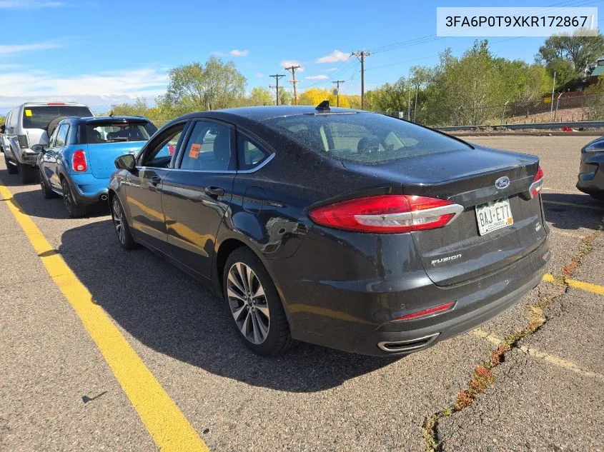 2019 Ford Fusion Se VIN: 3FA6P0T9XKR172867 Lot: 40866761