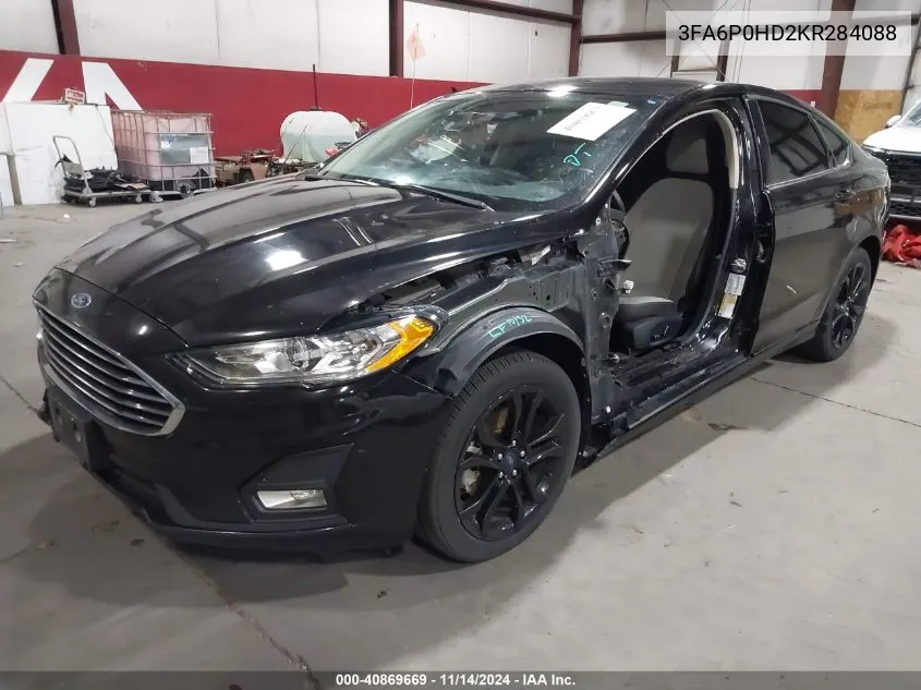 2019 Ford Fusion Se VIN: 3FA6P0HD2KR284088 Lot: 40869669