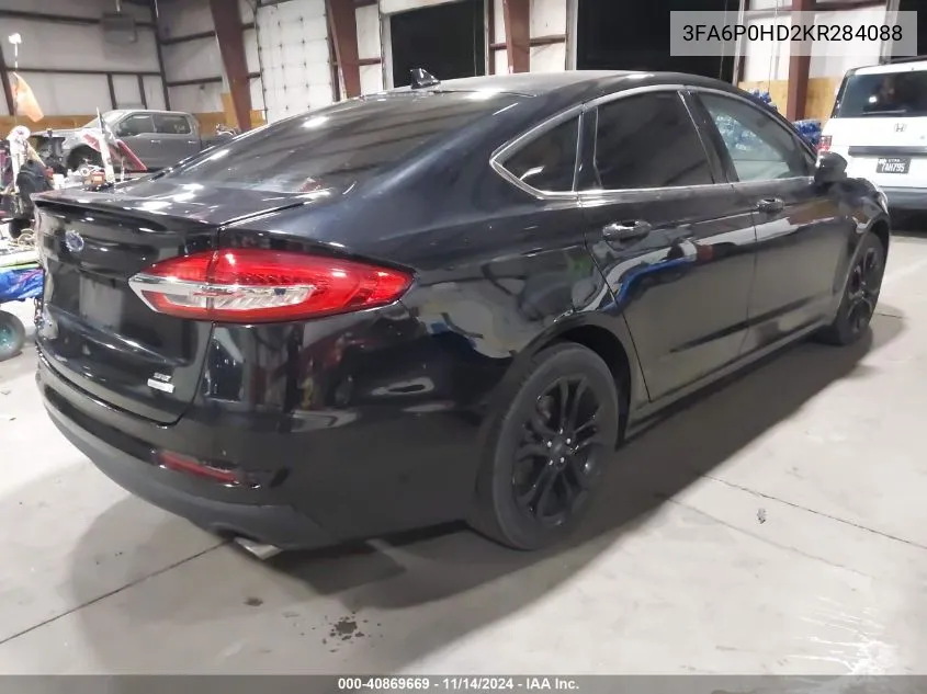 2019 Ford Fusion Se VIN: 3FA6P0HD2KR284088 Lot: 40869669