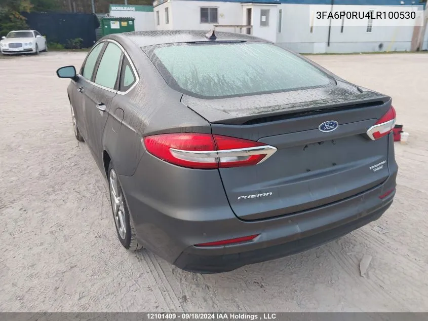 2020 Ford Fusion Titanium VIN: 3FA6P0RU4LR100530 Lot: 12101409