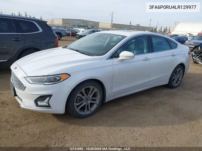 2020 Ford Fusion Titanium VIN: 3FA6P0RU4LR129977 Lot: 12131042