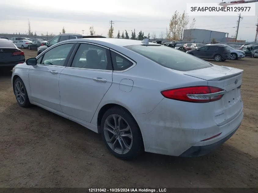 2020 Ford Fusion Titanium VIN: 3FA6P0RU4LR129977 Lot: 12131042