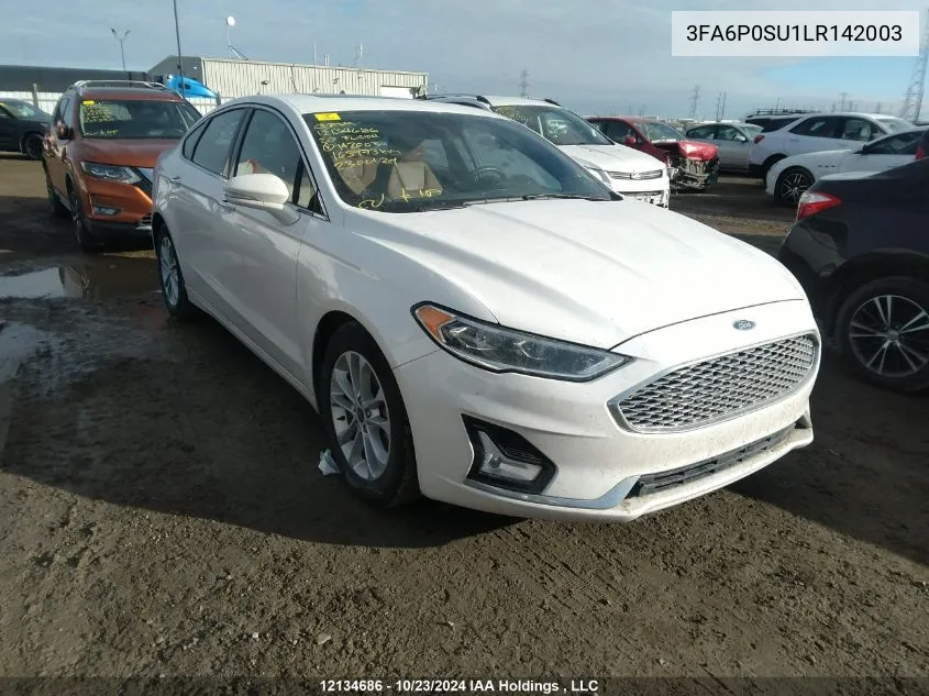 2020 Ford Fusion Titanium VIN: 3FA6P0SU1LR142003 Lot: 12134686