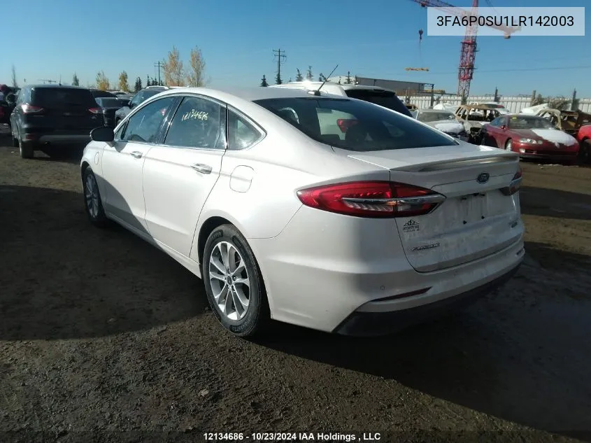 2020 Ford Fusion Titanium VIN: 3FA6P0SU1LR142003 Lot: 12134686