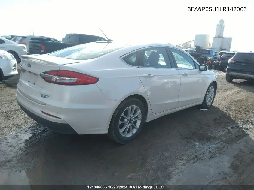 2020 Ford Fusion Titanium VIN: 3FA6P0SU1LR142003 Lot: 12134686