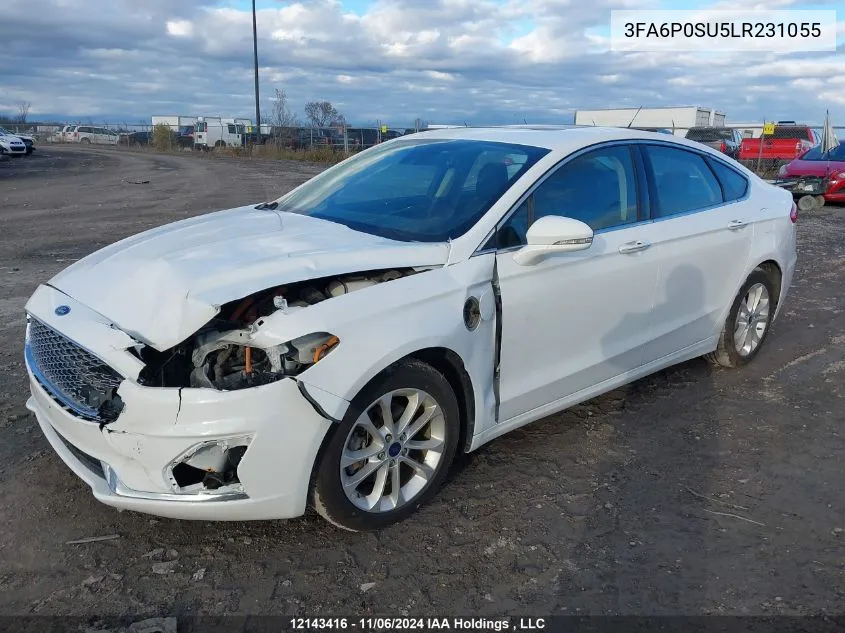 2020 Ford Fusion Energi Titanium VIN: 3FA6P0SU5LR231055 Lot: 12143416