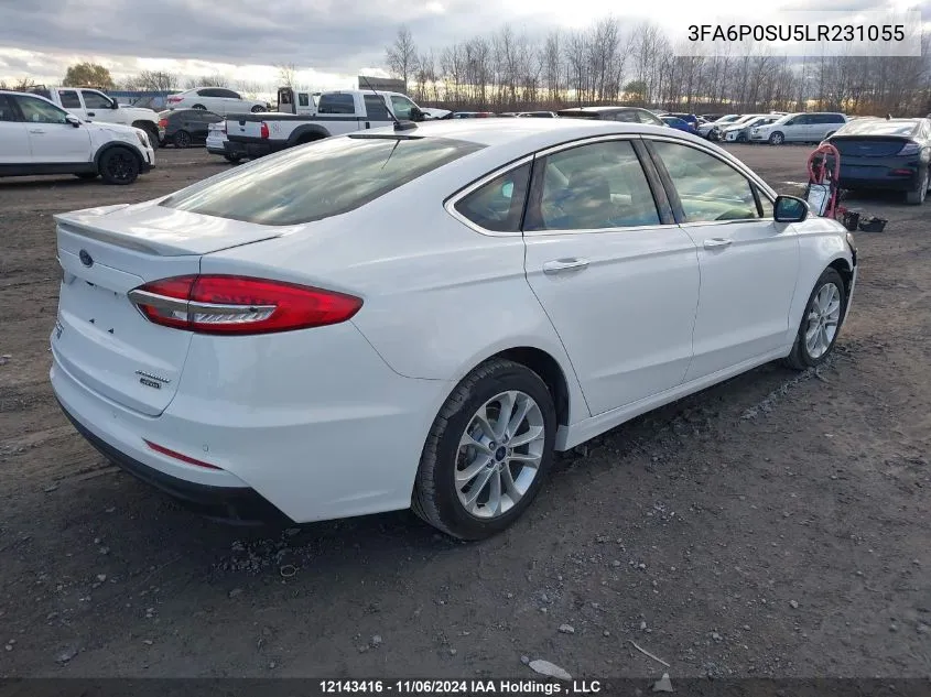 2020 Ford Fusion Energi Titanium VIN: 3FA6P0SU5LR231055 Lot: 12143416