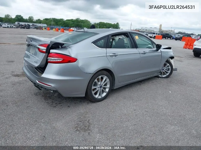 2020 Ford Fusion Hybrid Se VIN: 3FA6P0LU2LR264531 Lot: 39295729