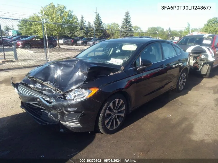 2020 Ford Fusion Se VIN: 3FA6P0T90LR248677 Lot: 39370802