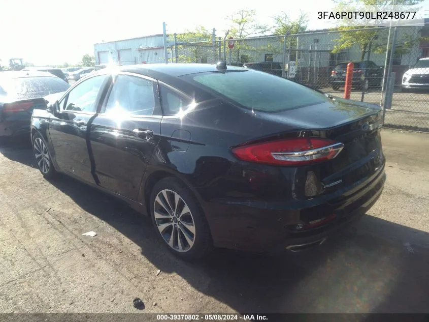 2020 Ford Fusion Se VIN: 3FA6P0T90LR248677 Lot: 39370802