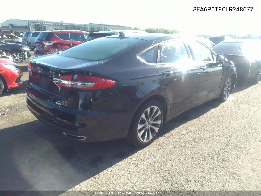 2020 Ford Fusion Se VIN: 3FA6P0T90LR248677 Lot: 39370802