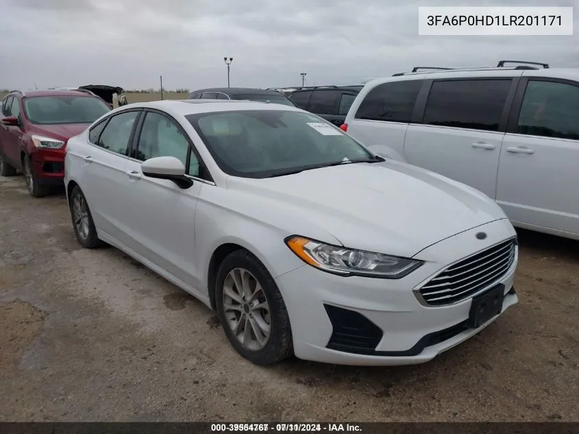 2020 Ford Fusion Se VIN: 3FA6P0HD1LR201171 Lot: 40316483