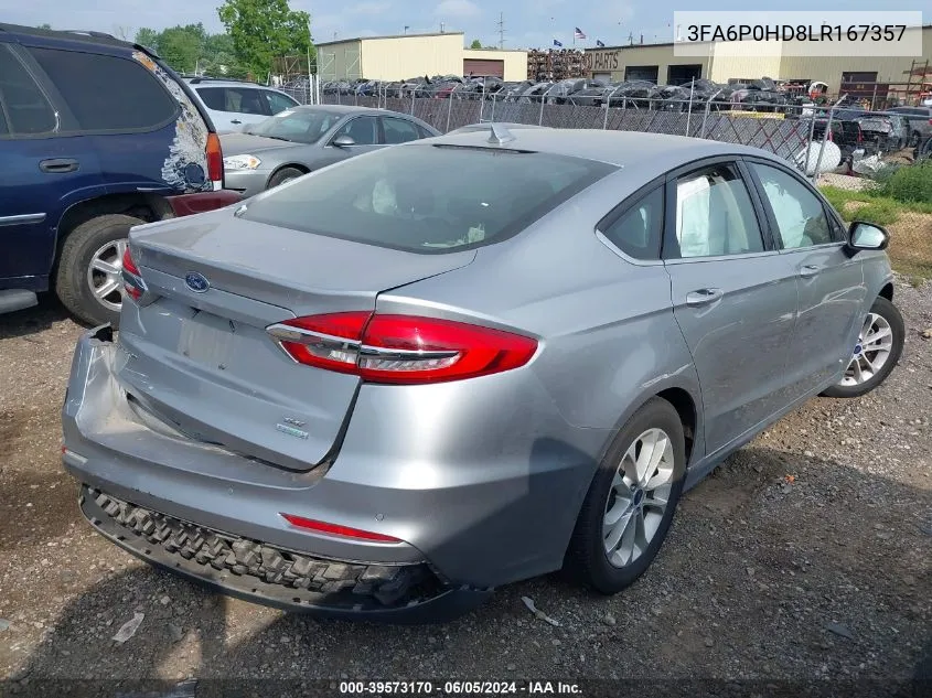 2020 Ford Fusion Se VIN: 3FA6P0HD8LR167357 Lot: 39573170