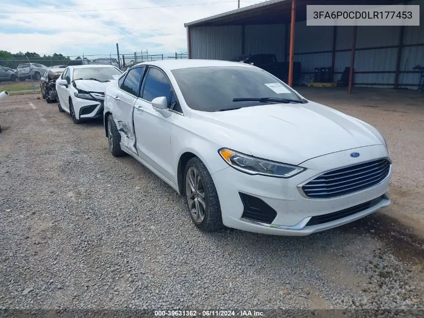 2020 Ford Fusion Sel VIN: 3FA6P0CD0LR177453 Lot: 39631362